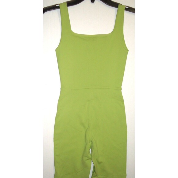 NWT Womens Babaton Aritzia Romper Square Neck 2XS XXS Short Tank Green Jackfruit - Picture 5 of 5